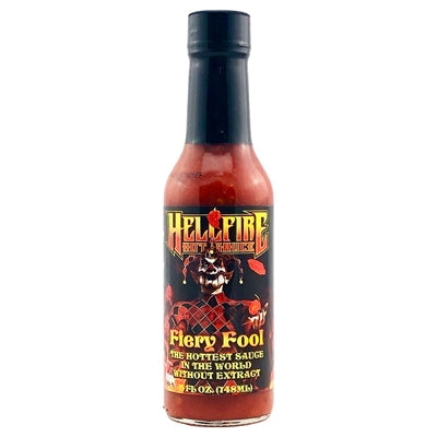 Chilisauce HellFire Fiery Fool Die heißeste Chilisauce der Welt WITHO