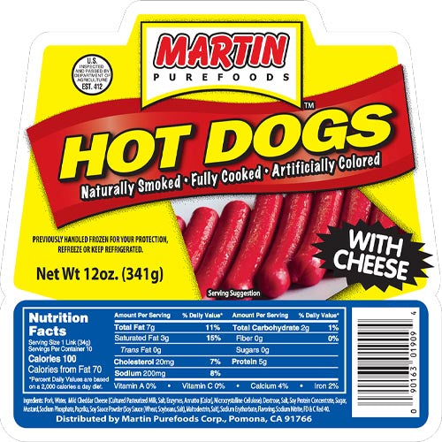 Martin Purefoods – Hot Dogs mit Käse – 12 OZ