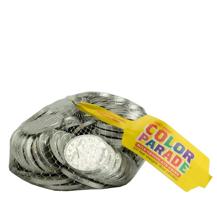 Silber Schokoladenfolie Münzen
