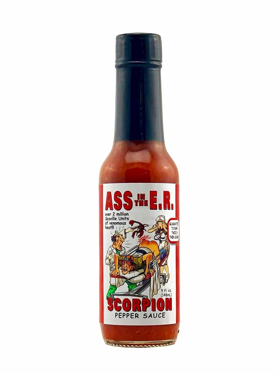 Chilisauce Ass im ER Scorpion Pfeffer 2 Milliionen Extrakt hinzugefügt Hitze