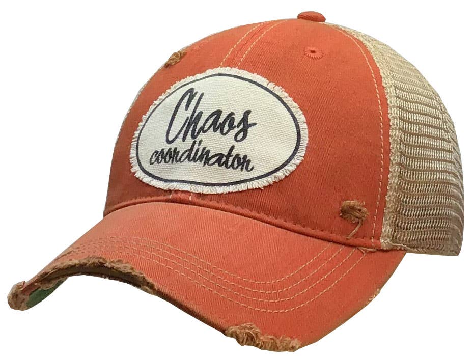 Vintage Life Chaos Coordinator Distressed Trucker Hut Baseballmütze