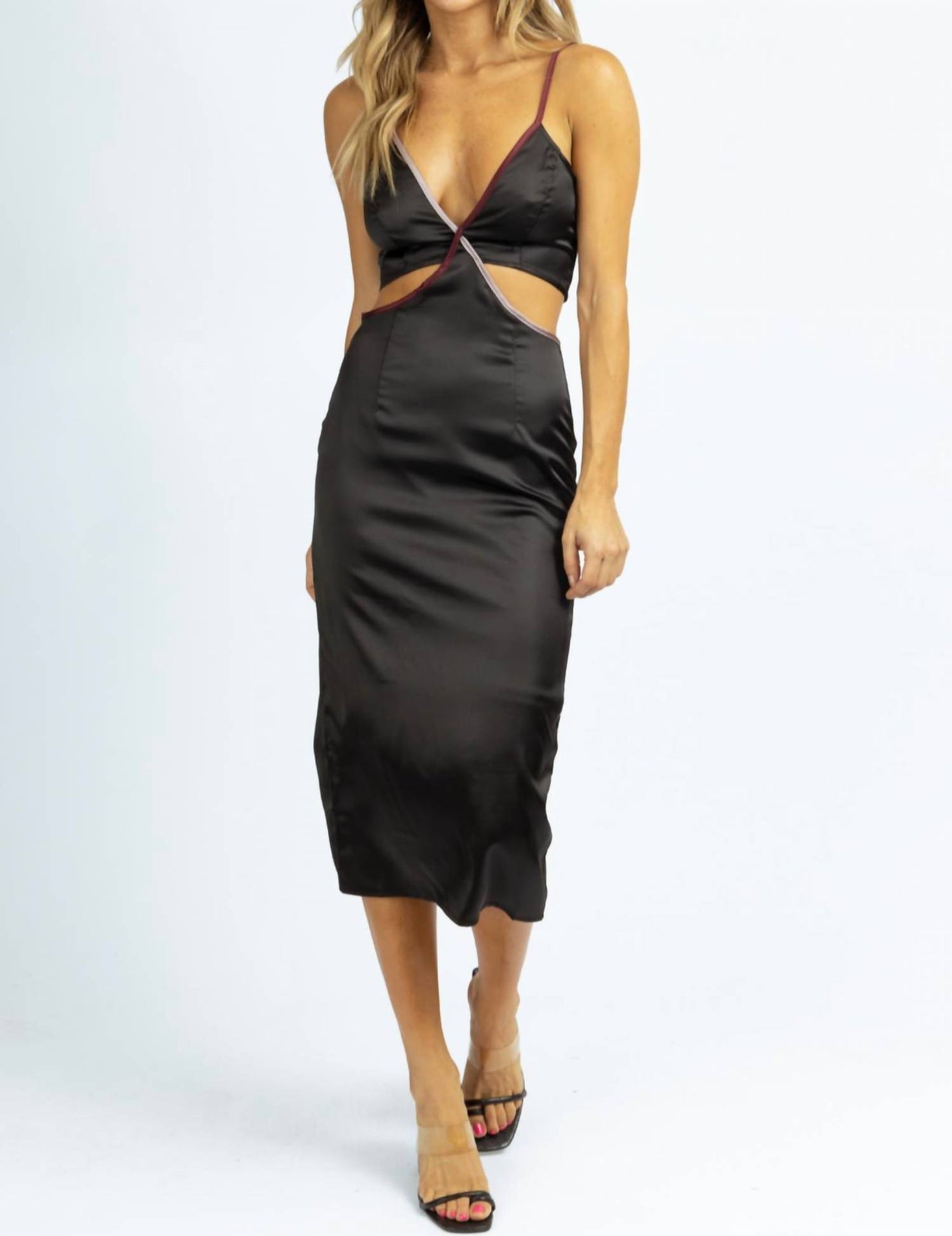 Minikleid aus Satin in Schwarz
