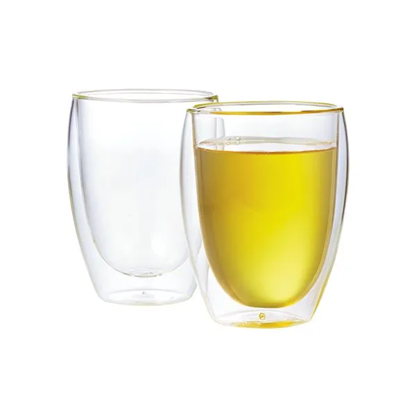 Pavina Doppelwand Glas Tassen, 12 oz. (Set von 2)