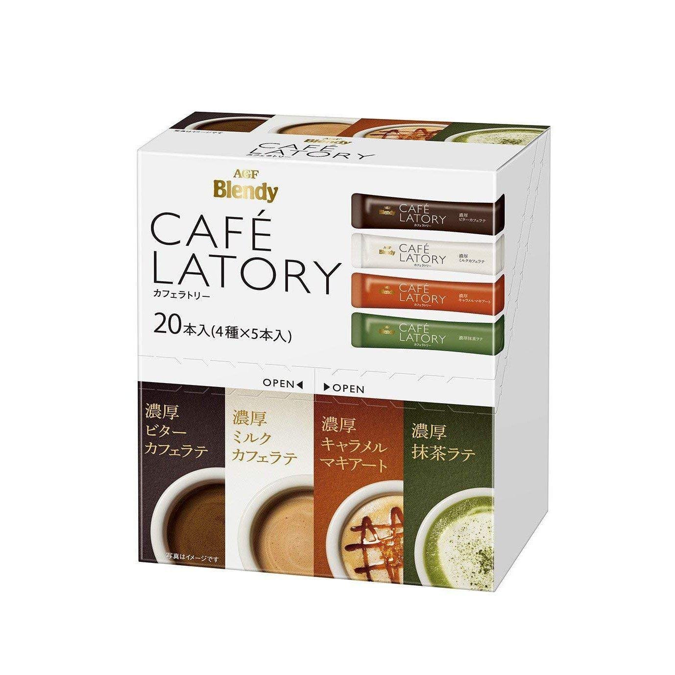 AGF Blendy Cafe Latory aromatisierte Getränke Sortiment Box 20 Sticks