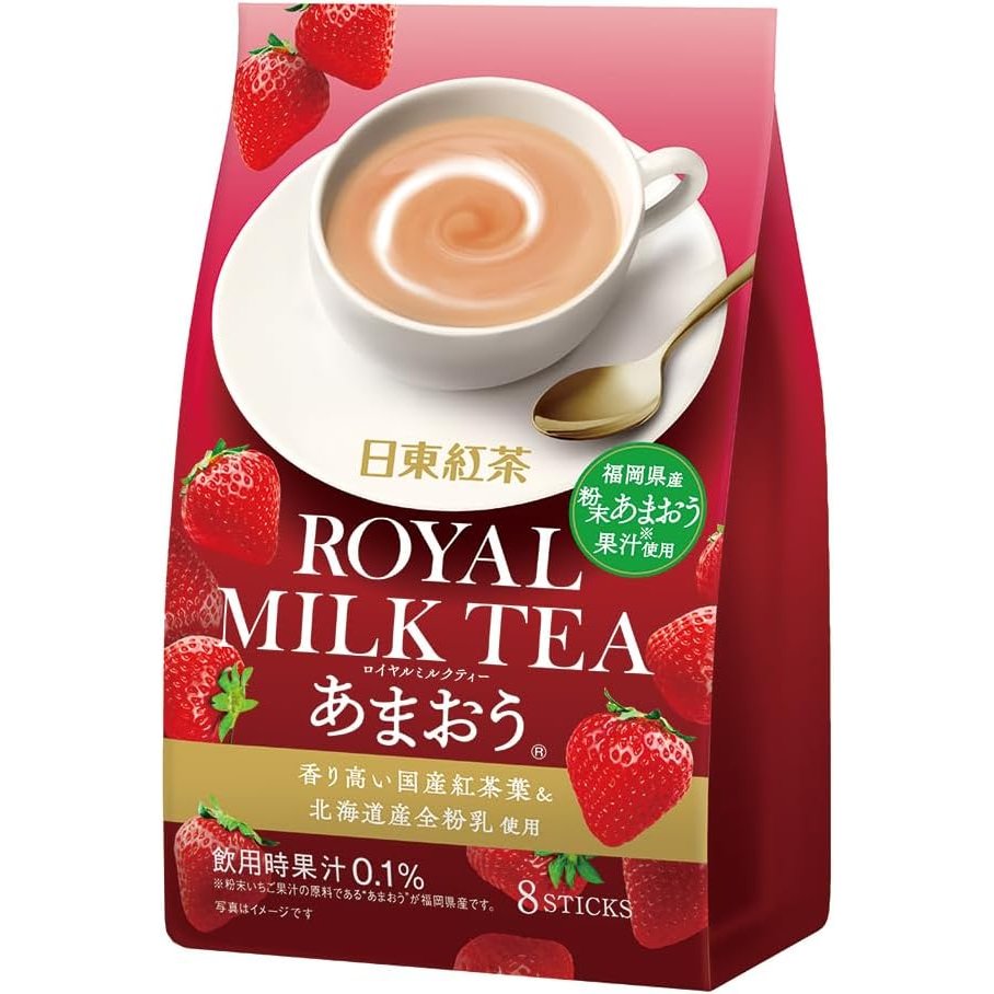 Nittoh Kocha sofort königliche Milch Tee Amaou Erdbeergeschmack 8 Stöcke