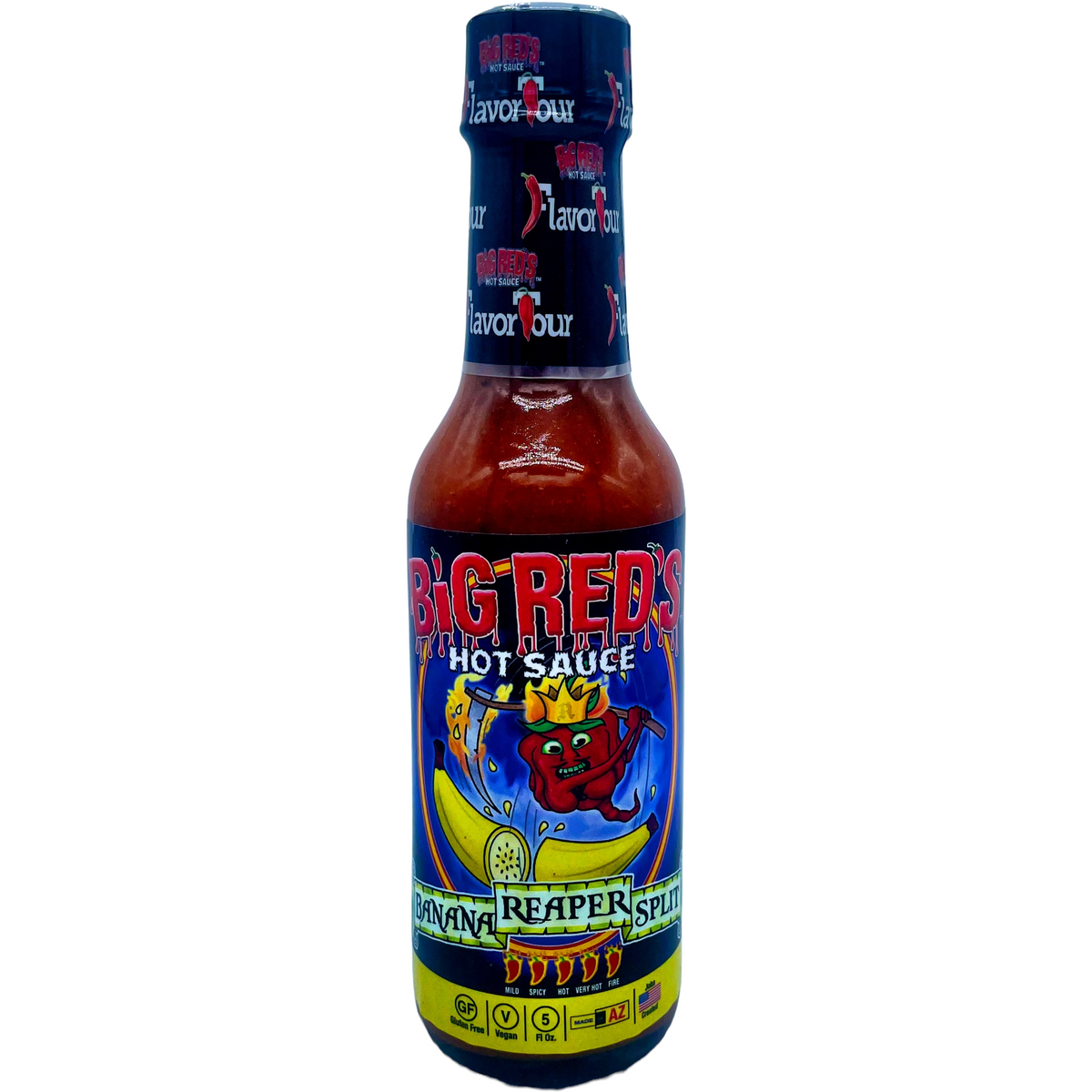 Große rote Banane Reaper Split Chilisauce