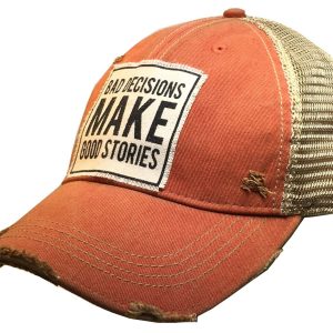 Vintage Life Schlechte Entscheidungen machen gute Geschichten Distressed Trucker Kappe