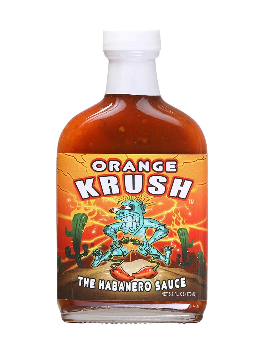 Chilisauce Orange Krush Habanero 5,7 oz Flasche Hitze 10