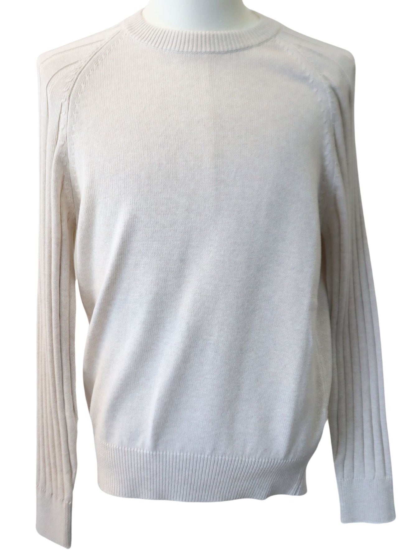 Brunello Cucinelli Weiß Raglan Ärmel Herren Pullover Baumwolle