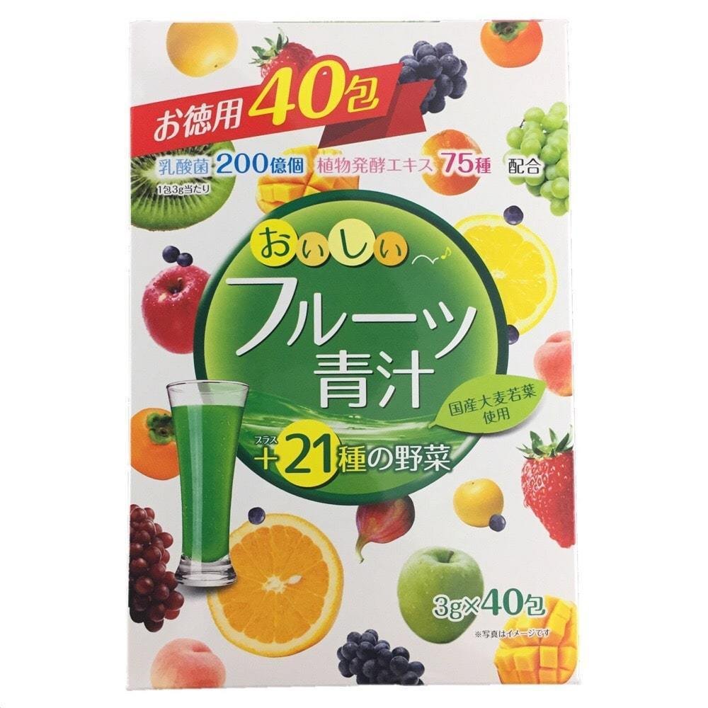 Yuwa Oishi Gemischte Früchte Aojiru Grüner Saft 40 Packungen