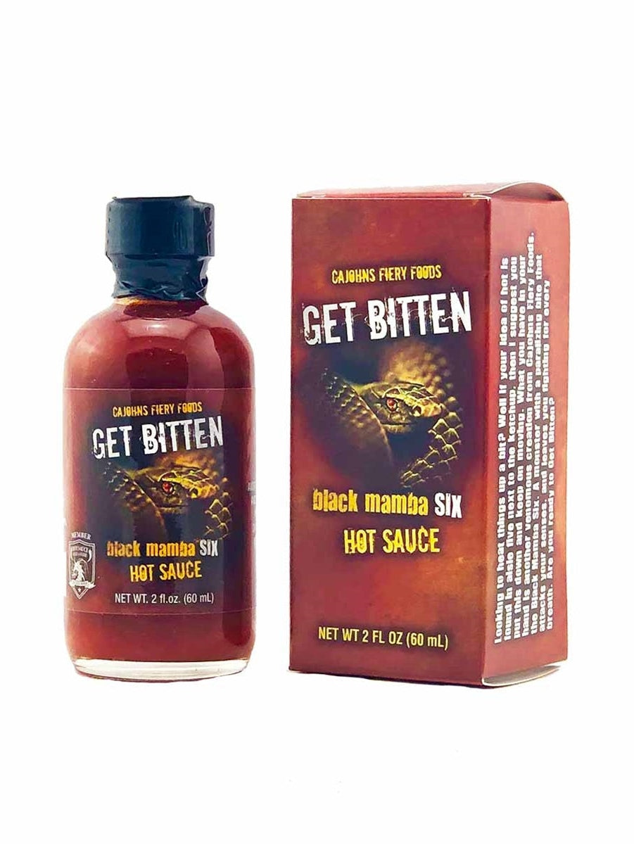 Chilisauce Get Bitten Black Mamba Sechs Sauce 2 Unzen Hitze 10 + + + Auszug CaJo