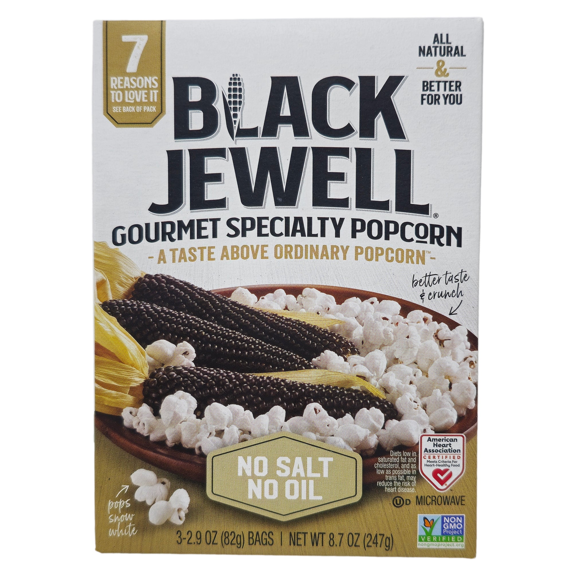 3er Packung – Schwarzes Jewell Popcorn kein Salz hinzugefügt