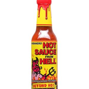 scharfe Sauce aus der Hölle gelb & rot Etikett 5 Unzen Hitze 8 $9.98