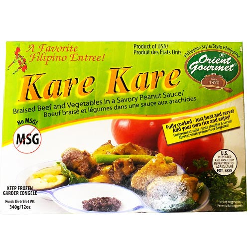 Orient Gourmet – Kare Kare – Geschmortes Rindfleisch und Gemüse in einer saftigen Erdnusssauce – Voll gekocht – Einfach erhitzen und servieren – 12 OZ
