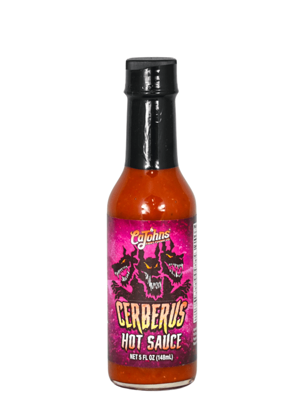Chilisauce Cerberus Reaper 5 oz Hitze 10 CaJohns Fiery Foods North Carol