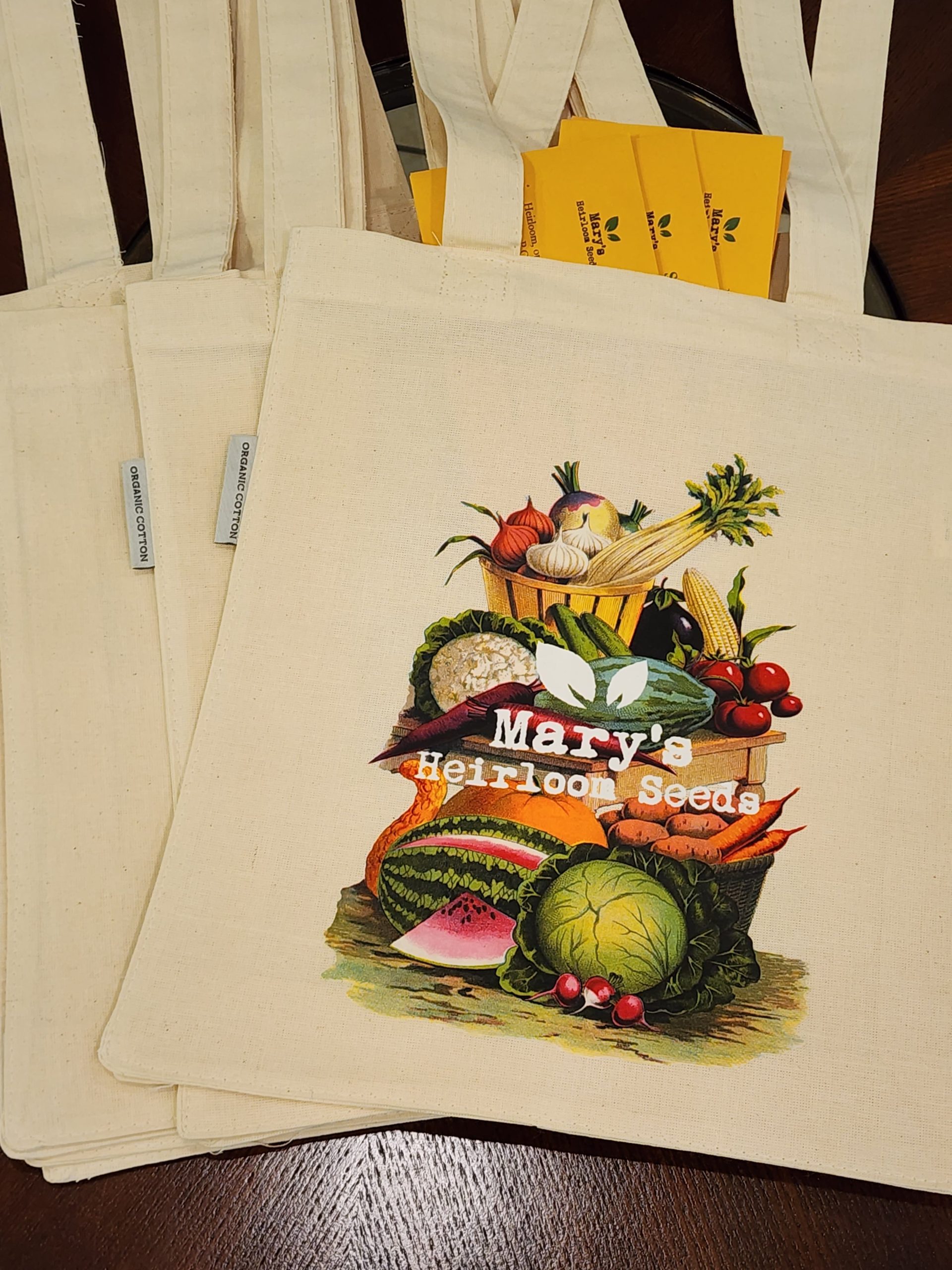 Mary's Heirloom Seeds “Veggie Basket” Tragetasche aus Bio-Baumwolle