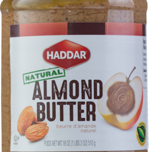 Haddar Natürliche Mandelbutter, 18 Unzen.