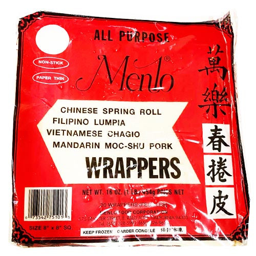 Menlo – All Purpose Lumpia / Spring Roll Wrappers (nicht Stick / Papier dünn) -30 Wrappers – 16 OZ
