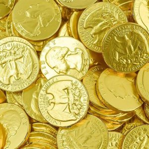 Gold gewickelte Schokolade Münzen Viertel – 1 lb Beutel
