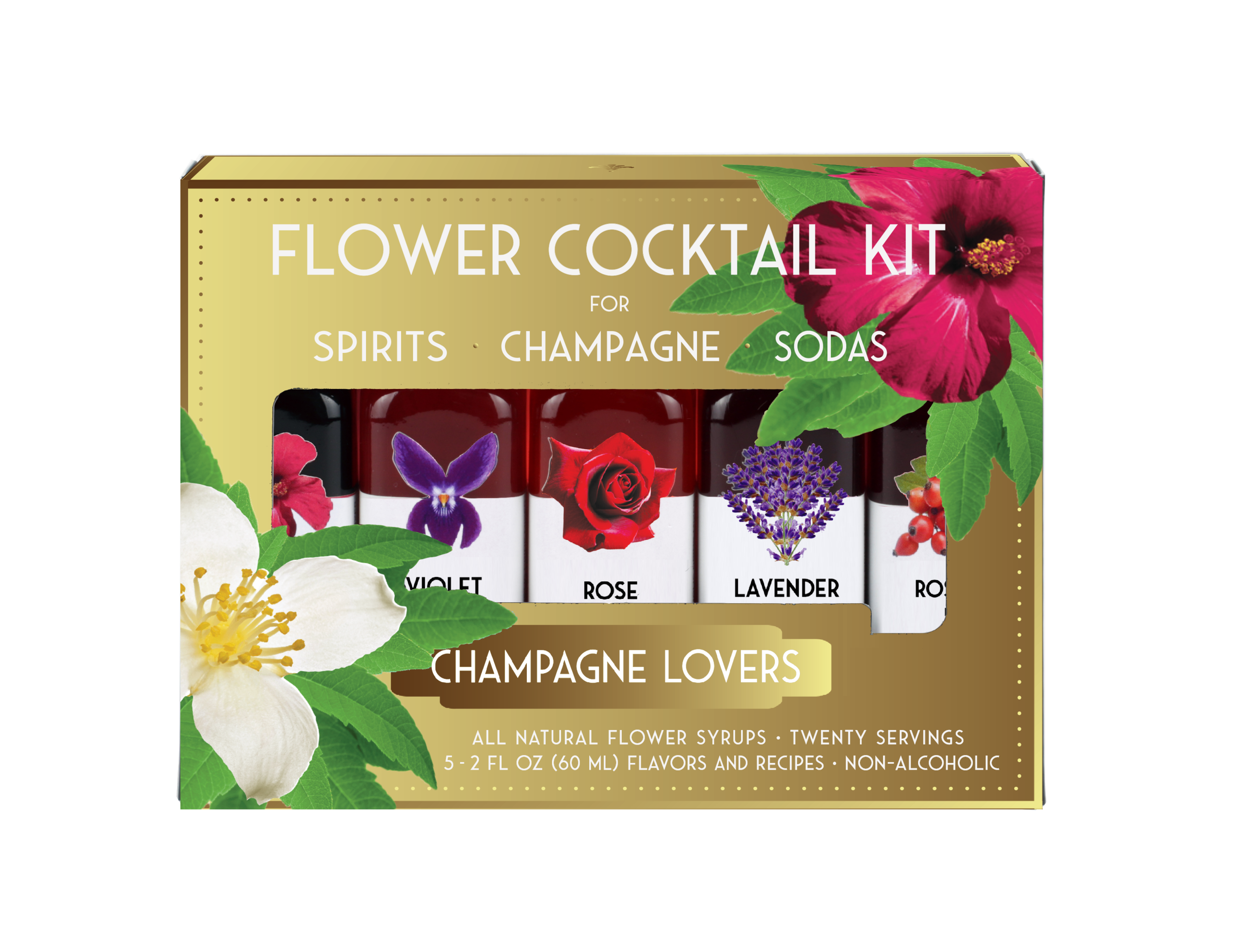 Mit Blumenmuster Elixir Co. – Champagner Liebhaber Cocktail Kit