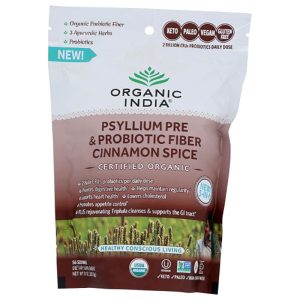 Organic India Psyllium Pre & Probiotische Faser Zimt Gewürz, 10oz