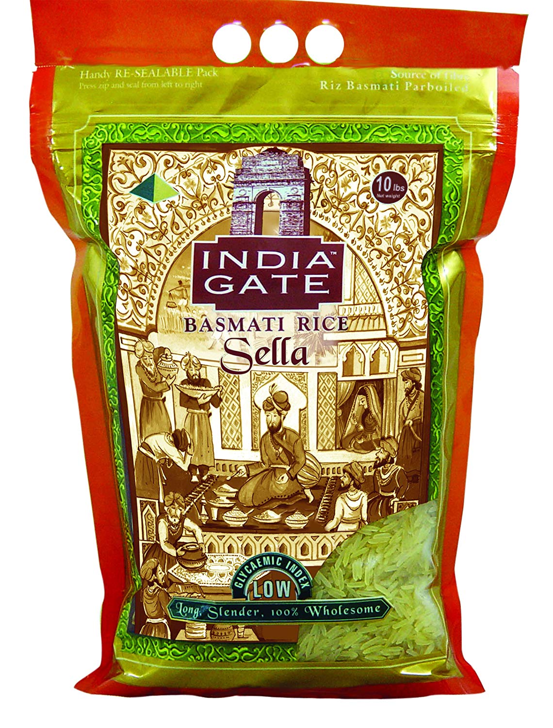 Indien Tor Parboiled Basmati Reisbeutel, Golden Sella, 10-Pfund