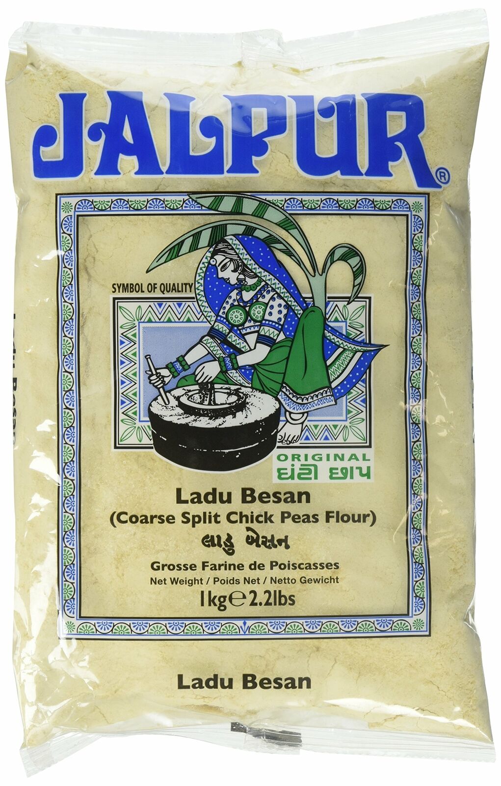 Jalpur Ladu Besan (grobe Split Chick Erbsen Mehl) 2,2 lbs (1kg)