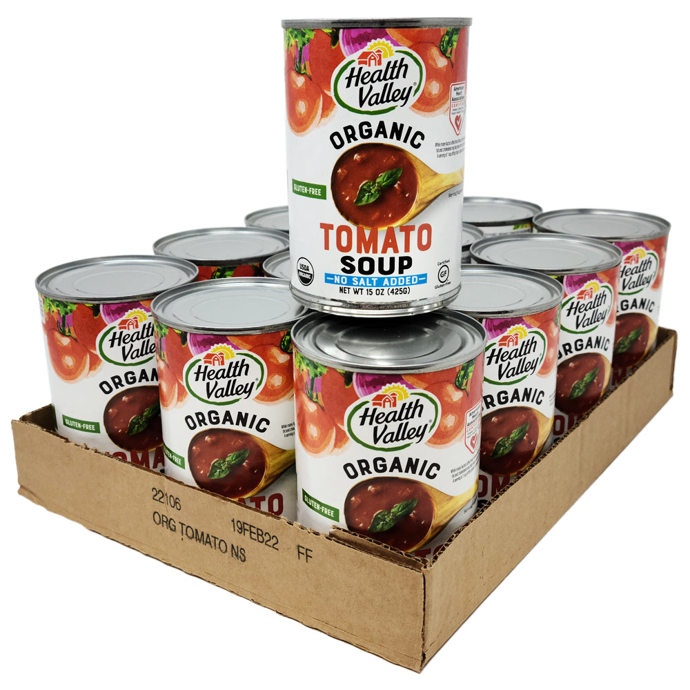 Fall von 12 Health Valley Kein Salz hinzugefügt Tomatensuppe