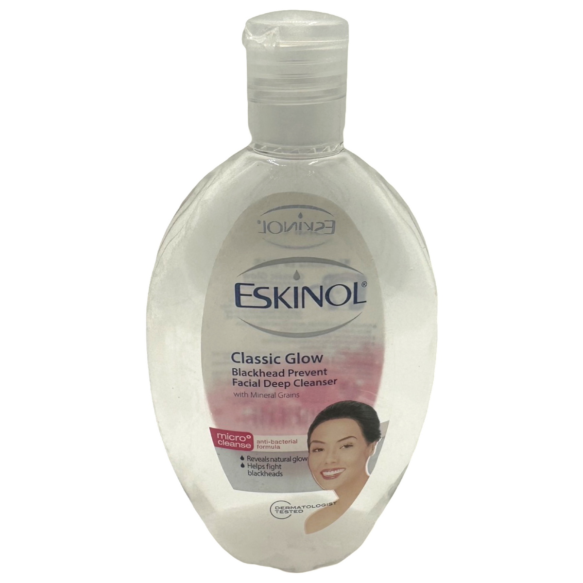 Eskinol – Classic Glow – Blackhead Prevent – Facial Deep Reinigungsmittel mit Mineralkörner – Mikroreinigung – antibakterielle Formel – Weißweiß / hilft bei der Bekämpfung von Schwarzhaaren – 225 ml