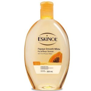 Eskinol – Papaya Smooth weiß – Gesichts Tiefenreiniger mit reinem Papaya-Extrakt – Mikroreinigung – antibakterielle Formel – 225 ml