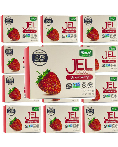 Bakol Veganer Erdbeergeschmack Jello, 3 oz (Packung mit 12)
