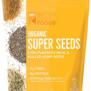 Better Körper Lebensmittel Bio Superfood Super Samen, Chia Leinsamen & Hanf, Mischung aus Bio Chia Samen Bio geschliffen Flachs Samen Bio geschält Hanf Samen, hinzufügen zu Smoothies Shakes & mehr, 16 Unzen