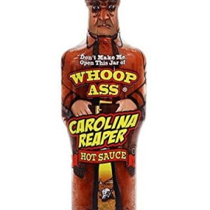 scharfe Sauce Whop Arsch Chipotle in einer Cowboy-förmige Glasflasche mit Kuh
