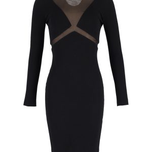 Emilio Pucci Mesh-Cut-Out-Kleid aus schwarzer Baumwolle