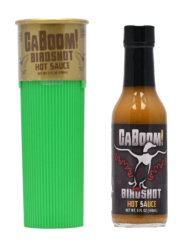 Chilisauce CaBoom! Birdshot 5 Unzen in grün Schrotflinte Shell Hitze 10 + + + Extra