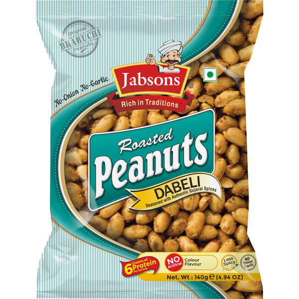 Jabsons Namkeen Erdnuss Dabeli, 140g BEST VOR dem 31. OKTOBER 2024