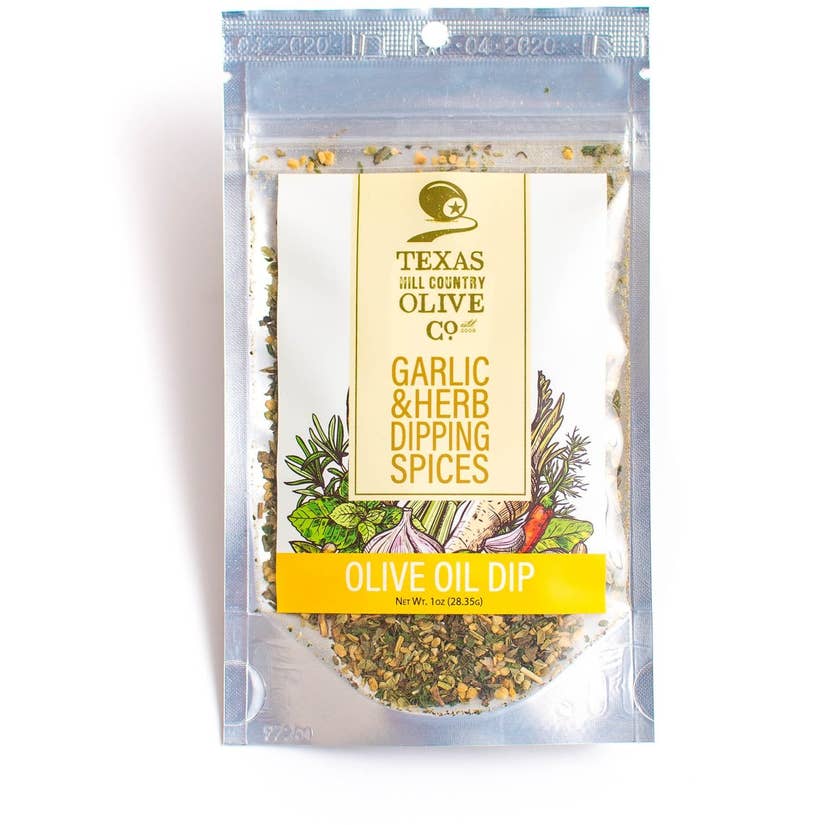 Texas Hill Country Oliv Co. Knoblauch und Kräuter, die Gewürze eintauchen