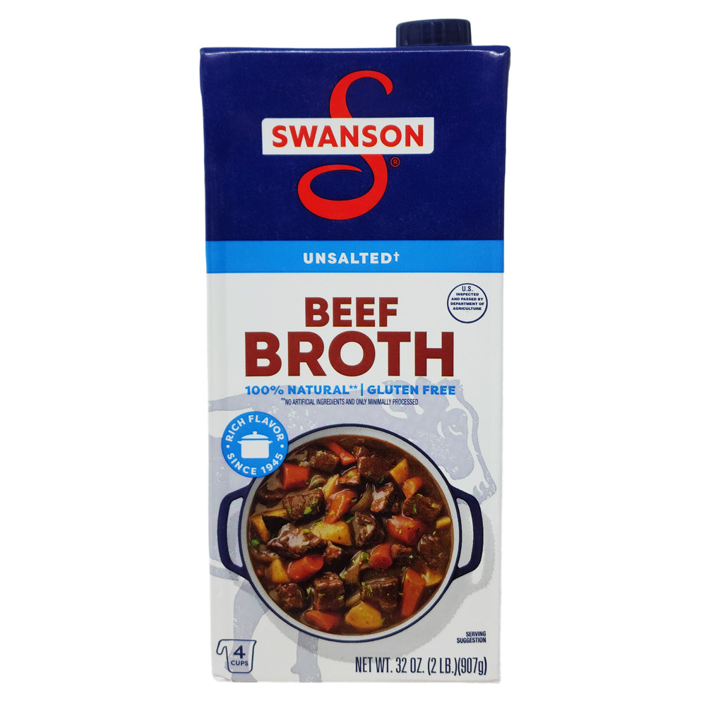 Swansons ungesalzene Rinderbrühe – 32oz