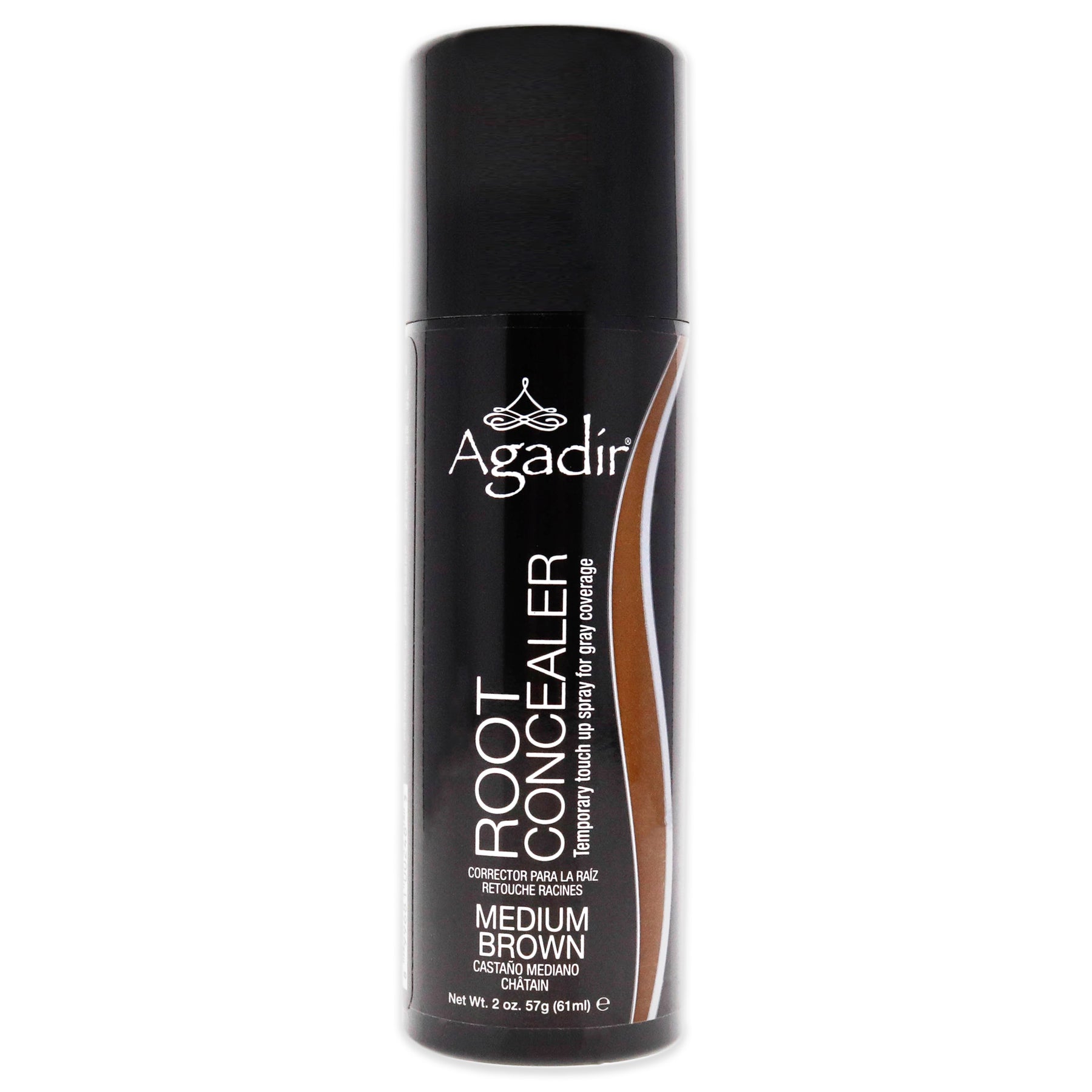 Root Concealer Temporary Touch Up Spray – Mittelbraun von Agadir für Unisex – 2 Unzen Haarfarbe