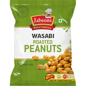 Jabsons Namkeen – Wasabi-Erdnüsse, 140g, mindestens haltbar bis 31. Oktober 2024