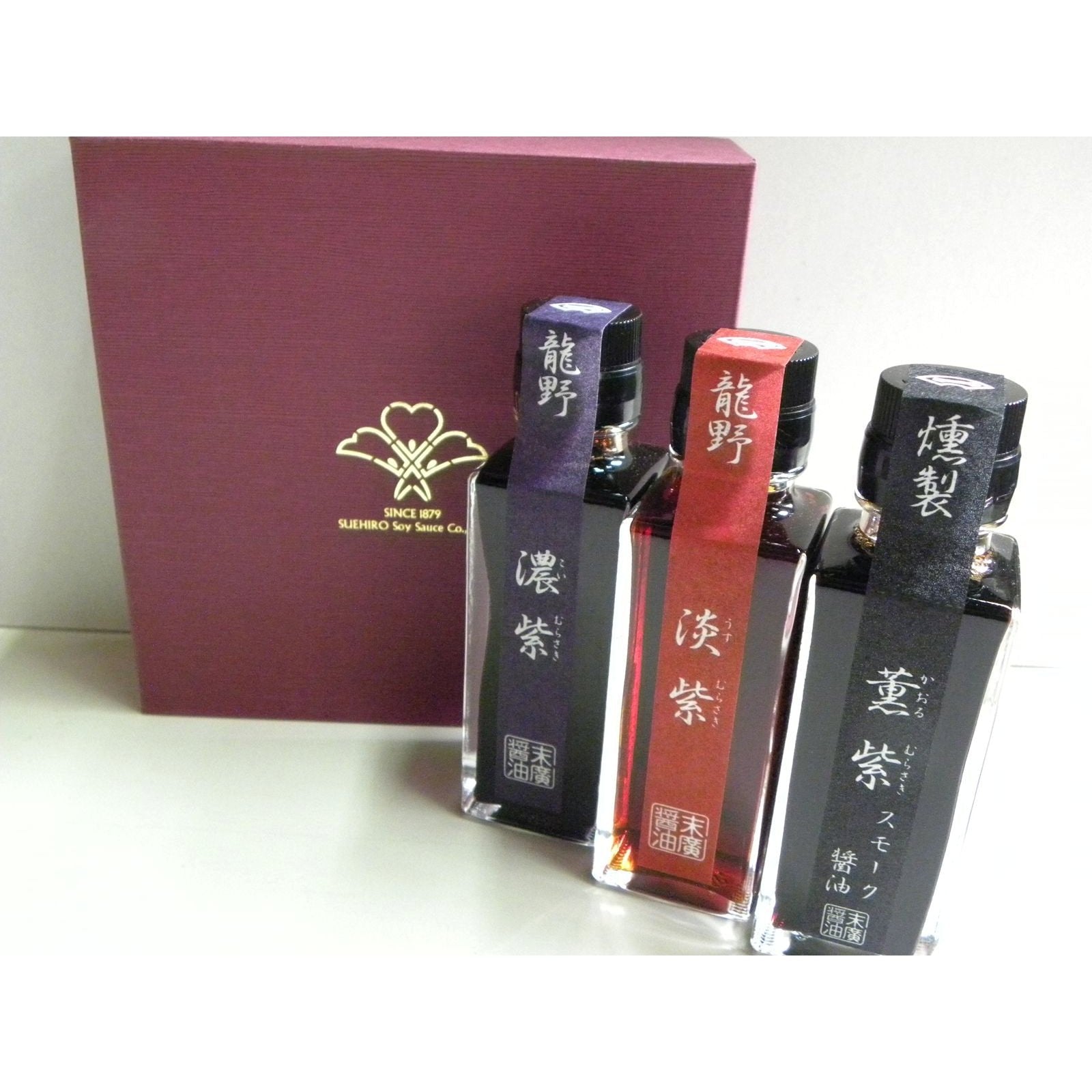 Suehiro Premium Usukuchi, Saishikomi & Rauch Shoyu 3 Flasche Geschenk-Set