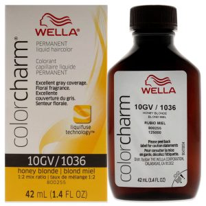 Farbe Charm Permanent Liquid Haircolor – 1036 10GV Honig Blonde von Wella für Unisex – 1,4 oz Haarfarbe