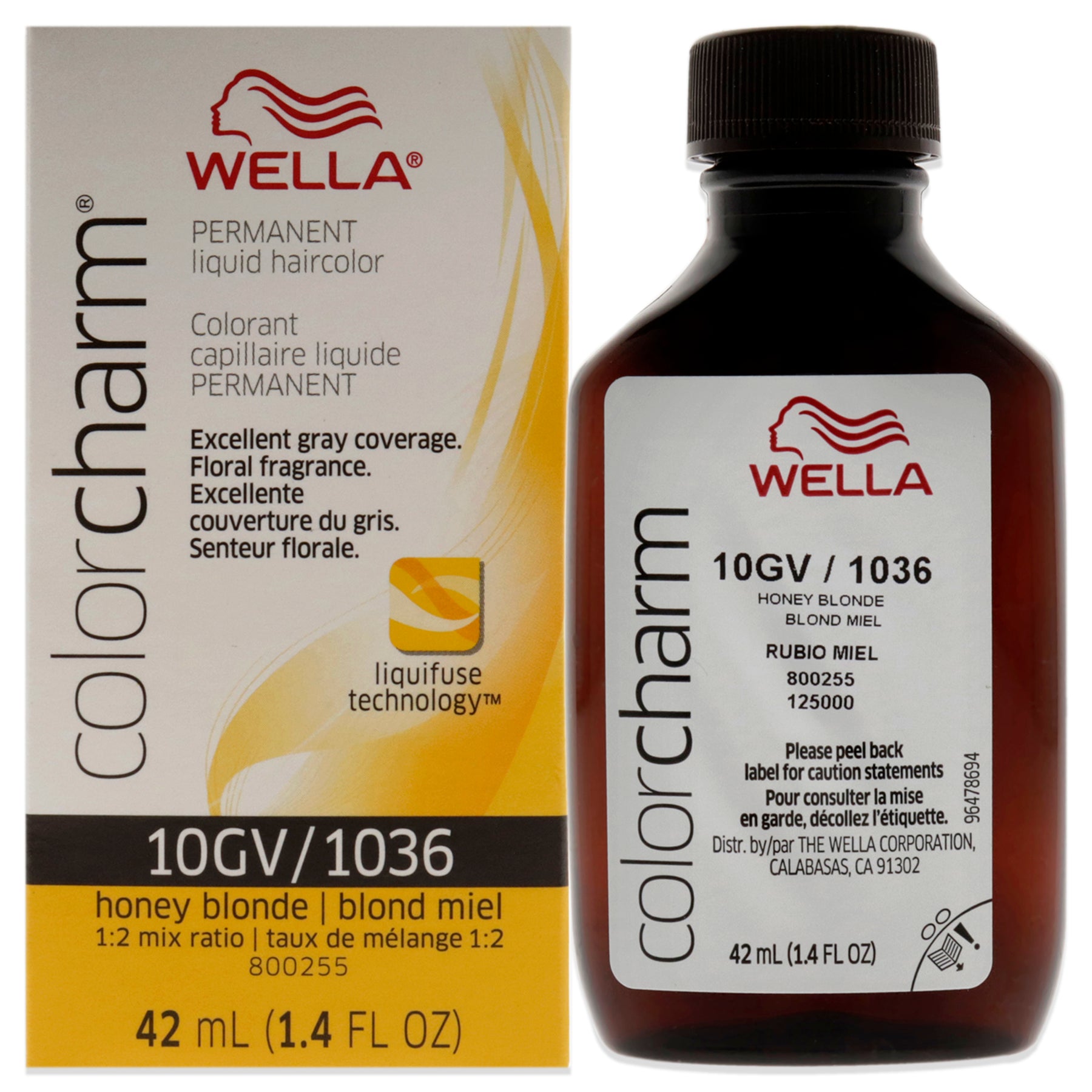 Farbe Charm Permanent Liquid Haircolor – 1036 10GV Honig Blonde von Wella für Unisex – 1,4 oz Haarfarbe
