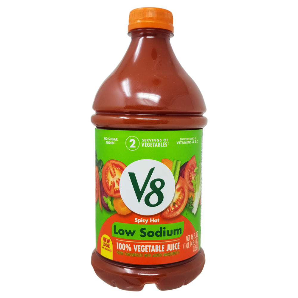 V8 Niedriger Natrium-würziger heißer Gemüsesaft – 46oz