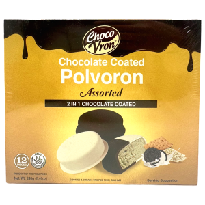 ChocoVron Schokolade coated Polvoron – sortiert nach Choco, weiß, 2 in 1 beschichtet – 12 Stück – 240 g