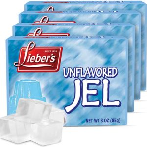 Lieber’s Unflavored Clear Jel, Kosher vegane Gelatinemischung, 3 Unzen (Packung mit 4)