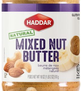 Haddar Natürliche gemischte Nussbutter, 18 Unzen.