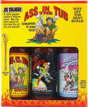 Arsch in der Wanne Chilisaucen Geschenkpaket, 3/5oz