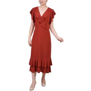 Petites Midikleid in A-Linie mit Rüschen