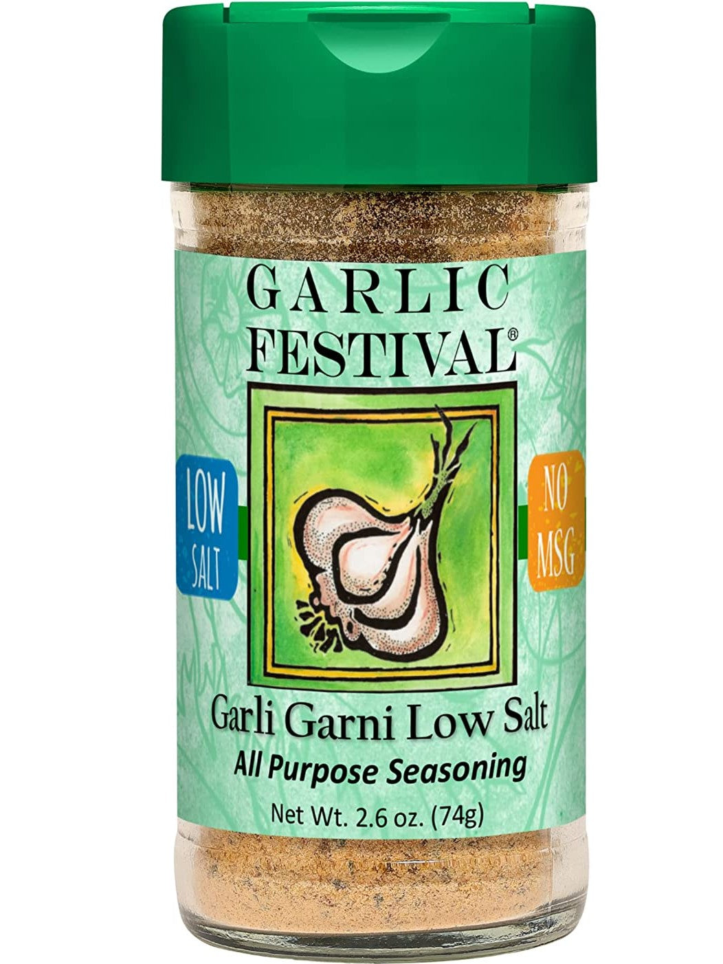 Gewürz Garli Garni Low Salz 80% weniger Salz All Purpose 2,6 oz Knoblauch